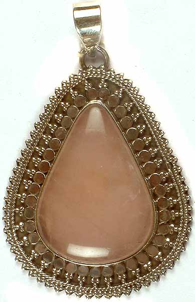 Tear Drop Rose Quartz Pendant