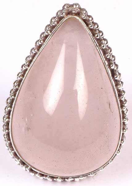 Tear Drop Rose Quartz Ring