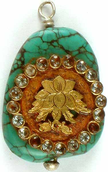 The Auspicious Lotus on Turquoise (Ashtamangala)