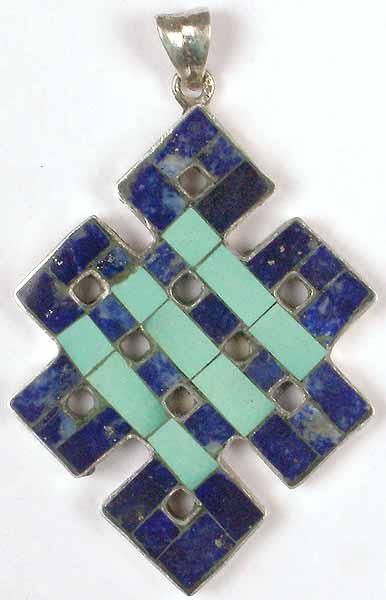 The Endless Knot (Inlay of Turquoise & Lapis Lazuli)