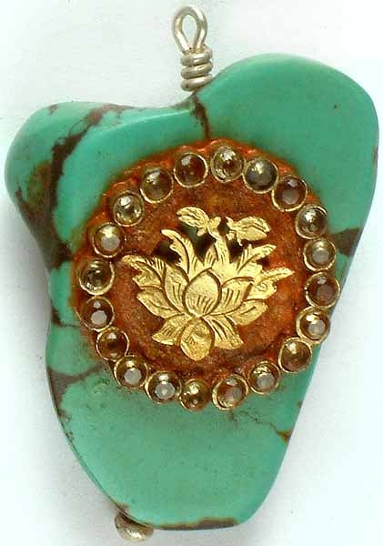 The Sacred Lotus on Turquoise (Ashtamangala)