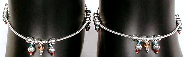 Three Color Australian Crystal Anklets