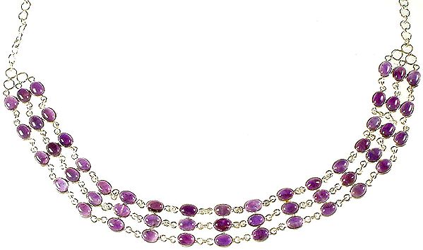 Three Layers Amethyst Necklace