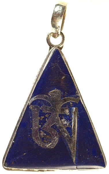 Tibetan Om (AUM) Inlay Triangular Pendant