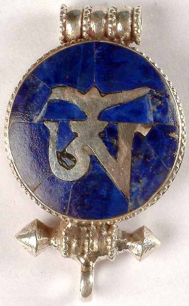 Tibetan Om (Gau Box Pendant with Inlay Lapis Lazuli)