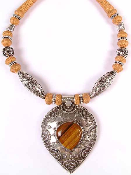 Tiger Eye Necklace with Matching Cord