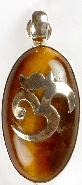 Tiger Eye Pendant with Om
