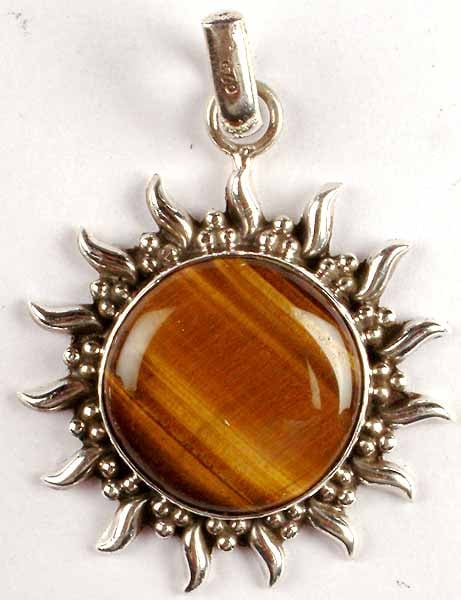 Tiger Eye Sun Pendant