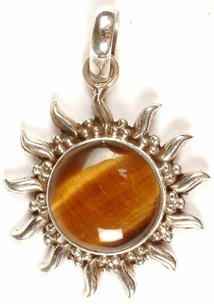 Tiger Eye Sun Pendant