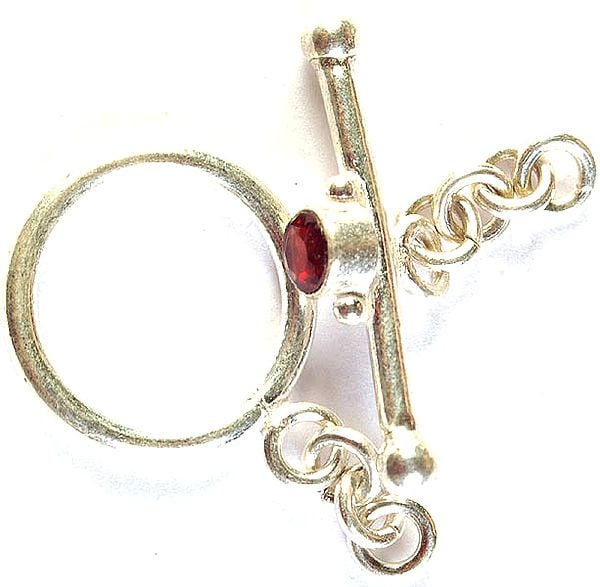 Toggle Lock with Faceted Garnet (Price Per Piece)