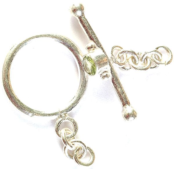 Toggle Lock with Faceted Peridot (Price Per Piece)