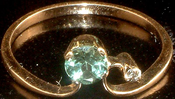 Tourmaline Ring with Diamonds