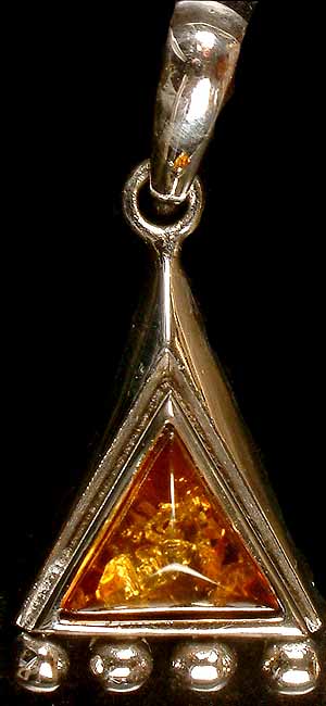 Triangular Amber Pendant