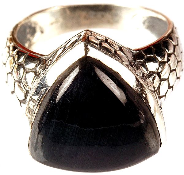 Triangular Ring of Black Onyx