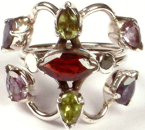 Tricolor Designer Ring