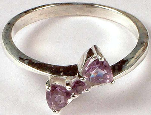 Triple Faceted Amethyst Ring