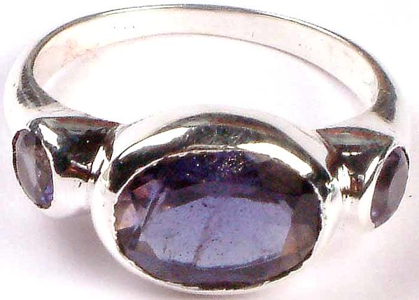 Triple Faceted Iolite Ring