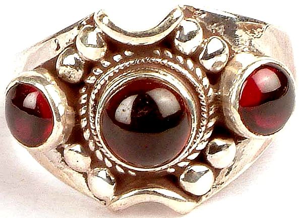 Triple Garnet Ring