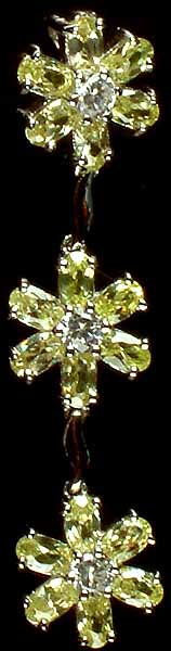 Triple Layer Faceted Peridot Floral Pendant