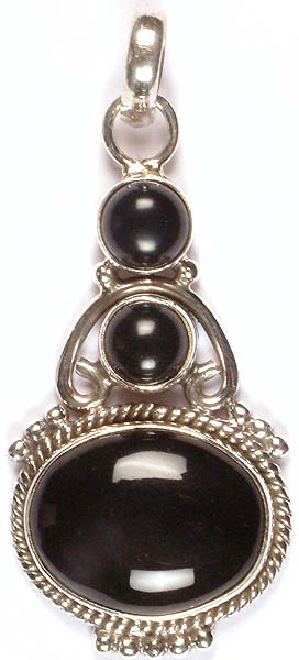 Triple Stone Black Onyx Pendant