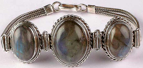 Triple Stone Labradorite Bracelet