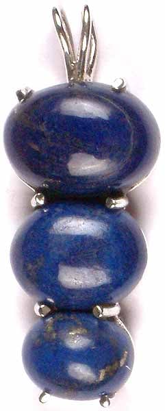 Triple Stone Lapis Lazuli Pendant