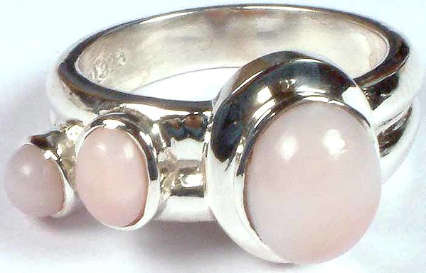 Triple Stone Pink Opal Ring