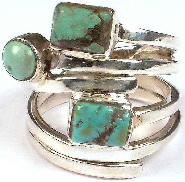 Triple Stone Turquoise Ring