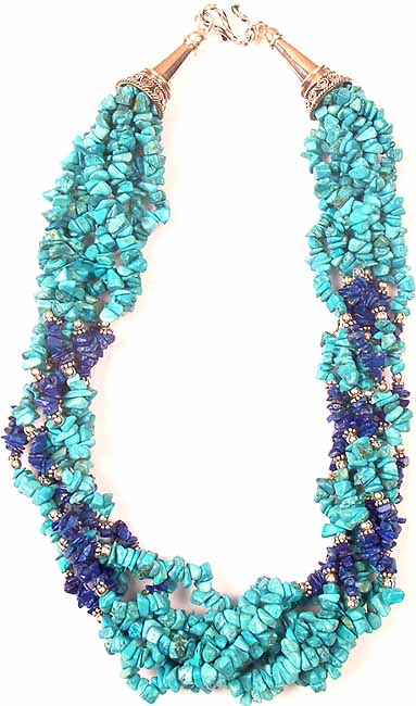 Turquoise & Lapis Lazuli Chip Necklace
