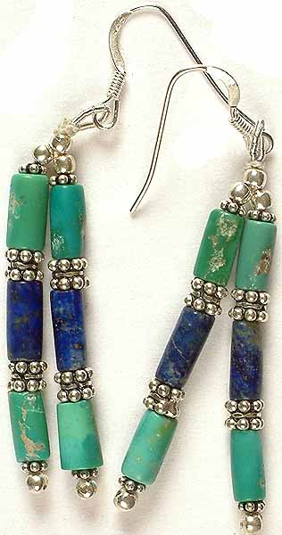 Turquoise & Lapis Lazuli Earrings