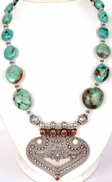Turquoise and Coral Necklace