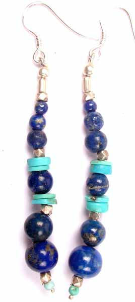 Turquoise and Lapis Lazuli Earrings