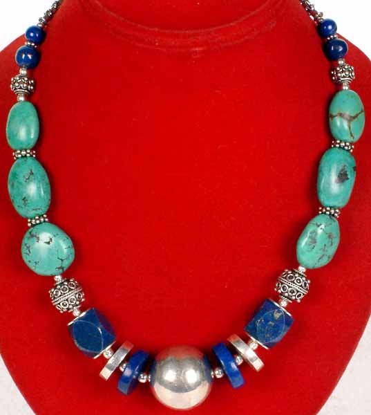 Turquoise and Lapis Lazuli Necklace