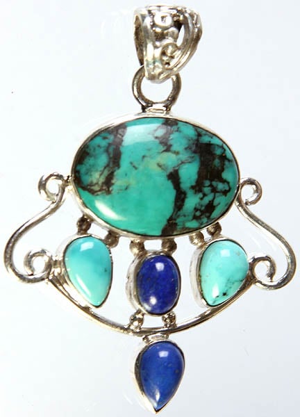 Turquoise and Lapis Lazuli Pendant
