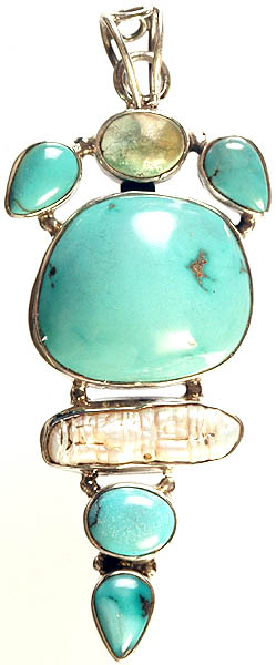 Turquoise and Pearl Pendant