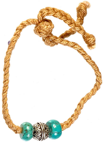 Turquoise Beaded Bracelet with Cord