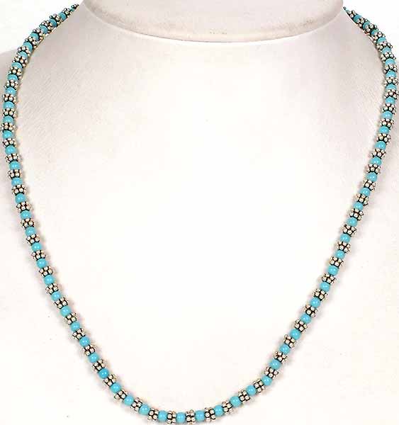 Turquoise Beaded Necklace to Hang Your Pendants On