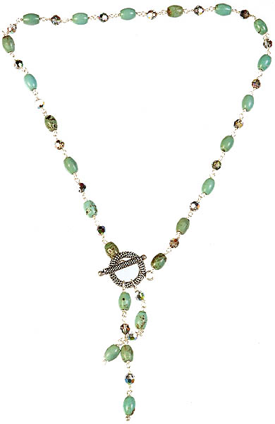 Turquoise Beaded Necklace with Swarovski