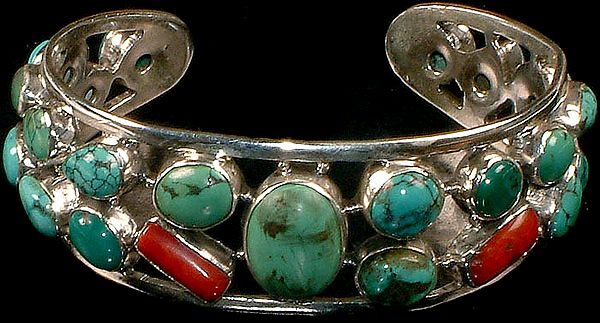 Turquoise Bracelet with Coral