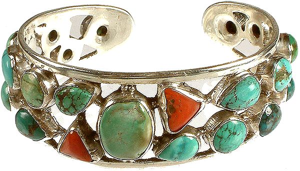 Turquoise Bracelet with Coral