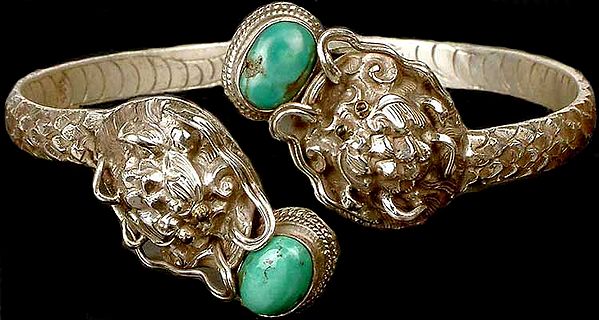 Turquoise Bracelet with Dragons