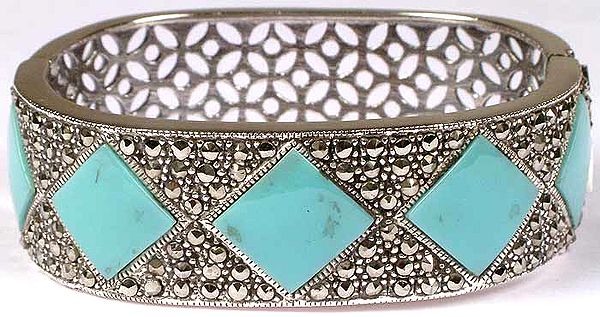 Turquoise Bracelet with Marcasite