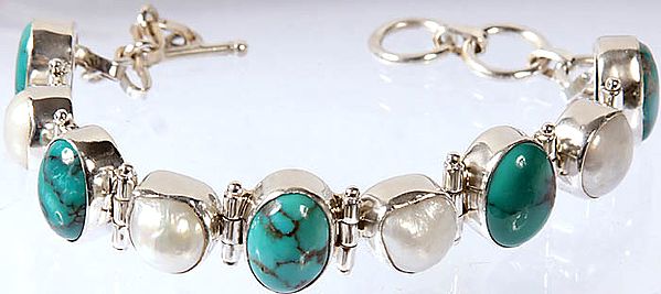 Turquoise Bracelet with Pearl