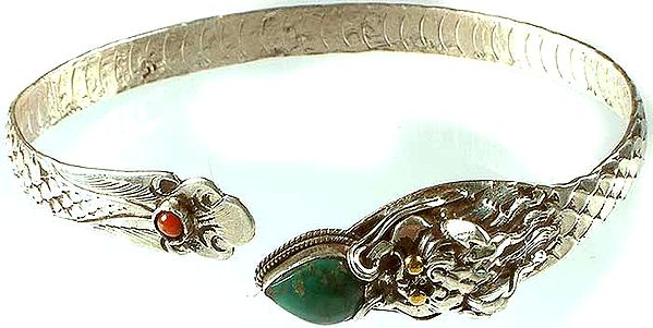 Turquoise Dragon Bracelet with Coral