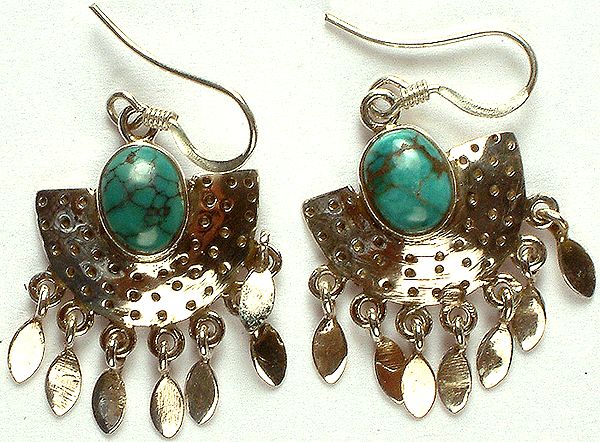 Turquoise Earrings with Sterling Dangles