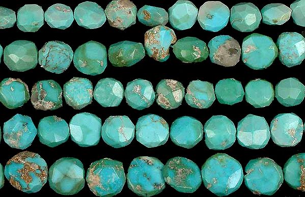 Turquoise Faceted Coins