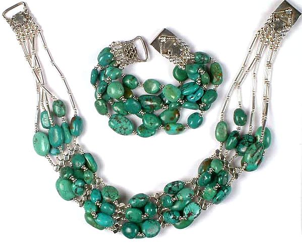 Turquoise Necklace & Bracelet Set