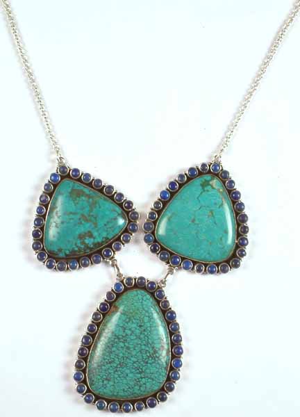 Turquoise Necklace With Lapis Lazuli