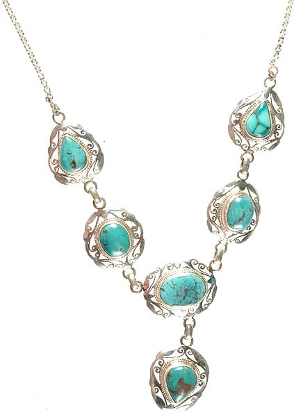 Turquoise Necklace with Lattice