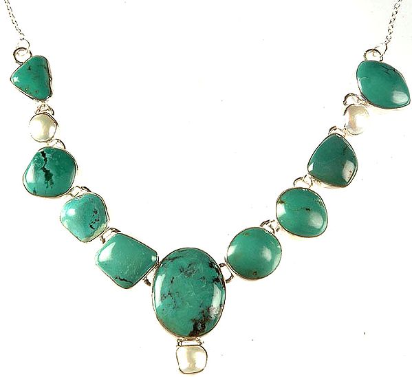 Turquoise Necklace with Pearl